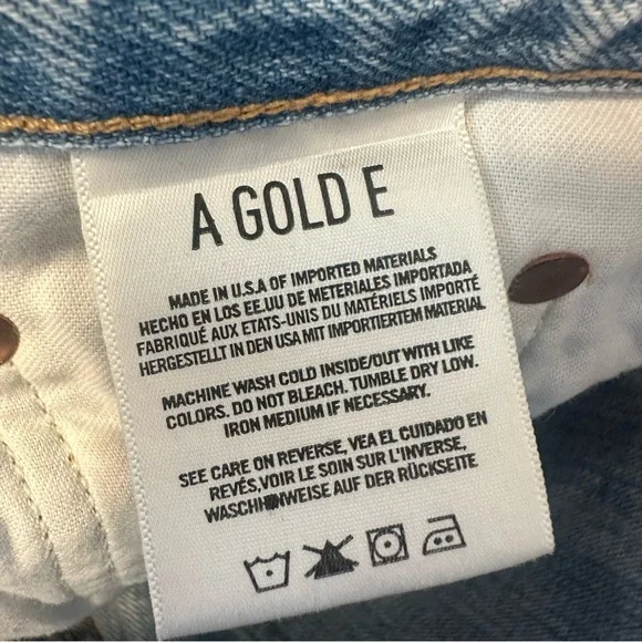 AGOLDE Jeans Size 27 Riley Cropped High Rise Straight Leg Button Fly Organic - Picture 5 of 11